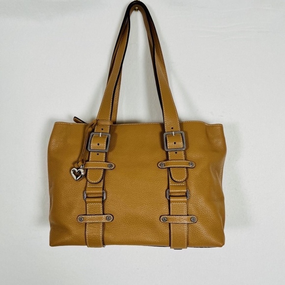 Brighton Large Shoulder Bag Tan Latte Leather D244752 with Charm - Immaculate! - Picture 1 of 14